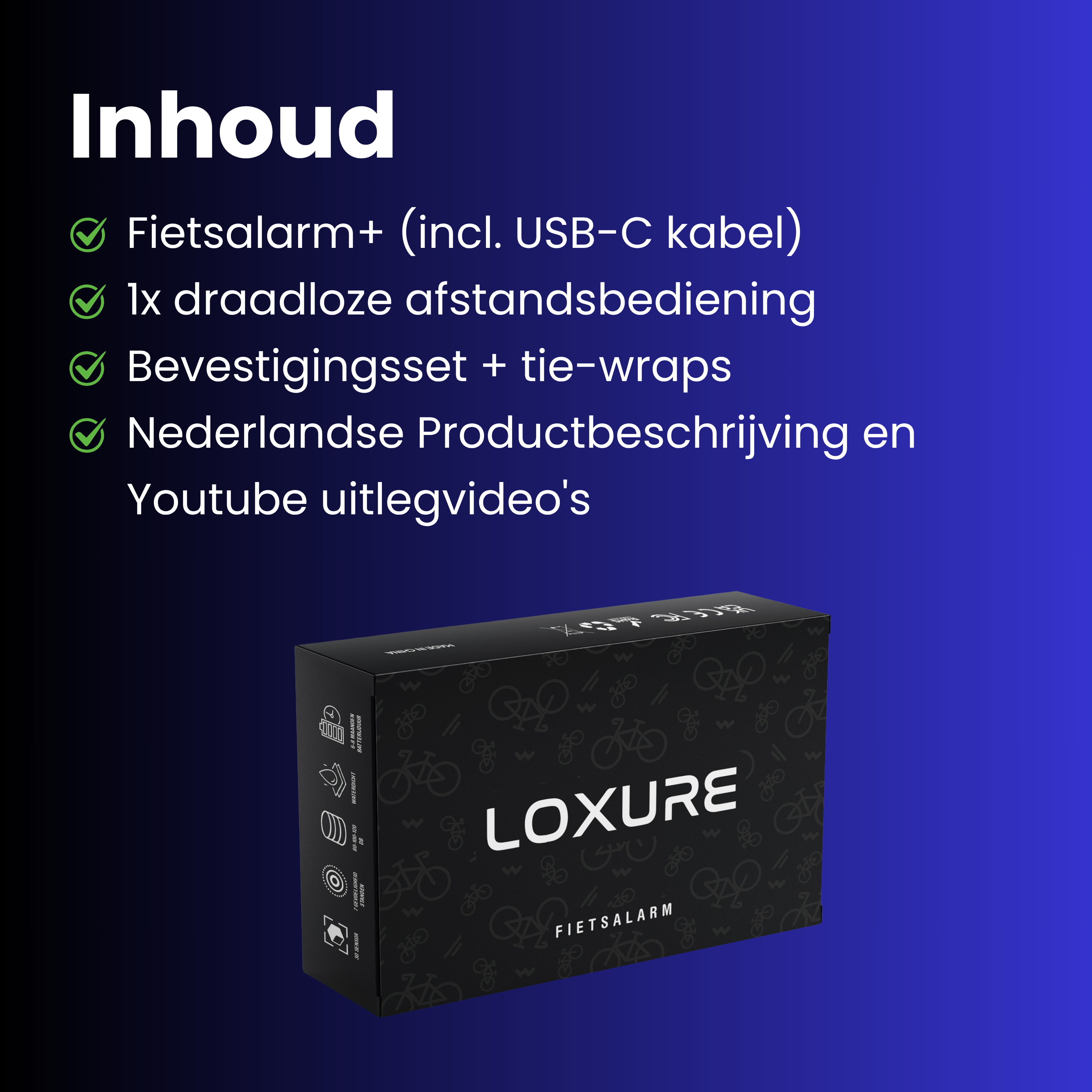 Fietsalarm+ (blauw) Loxure