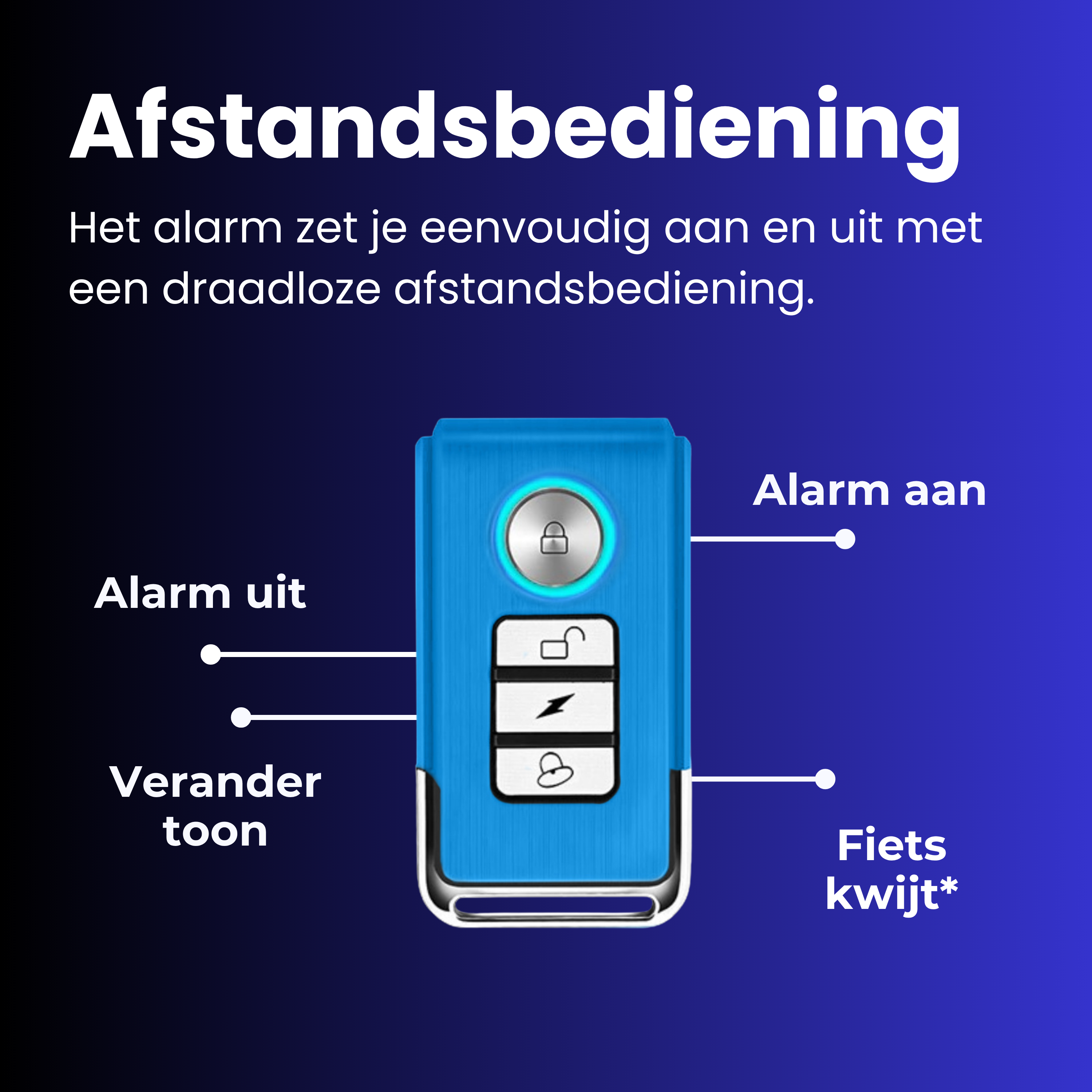 Fietsalarm+ (blauw) Loxure