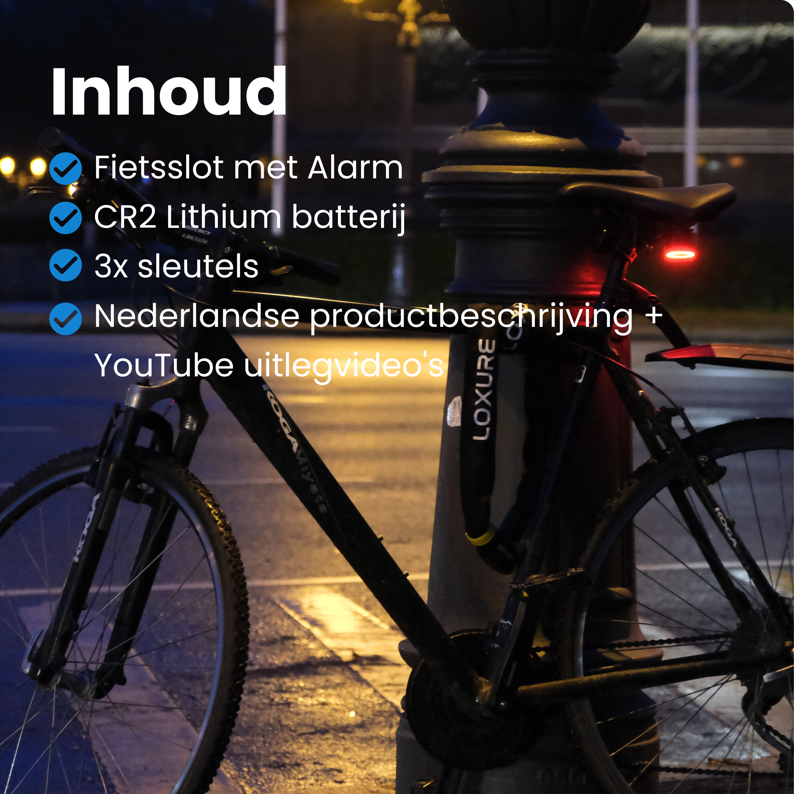 Fietsslot met alarm Loxure