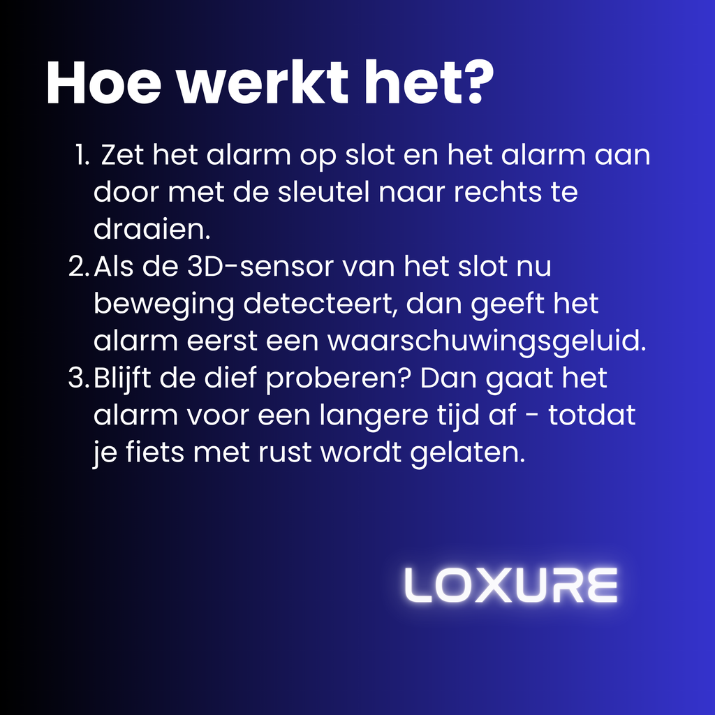 Fietsslot met Alarm (ART3) Loxure