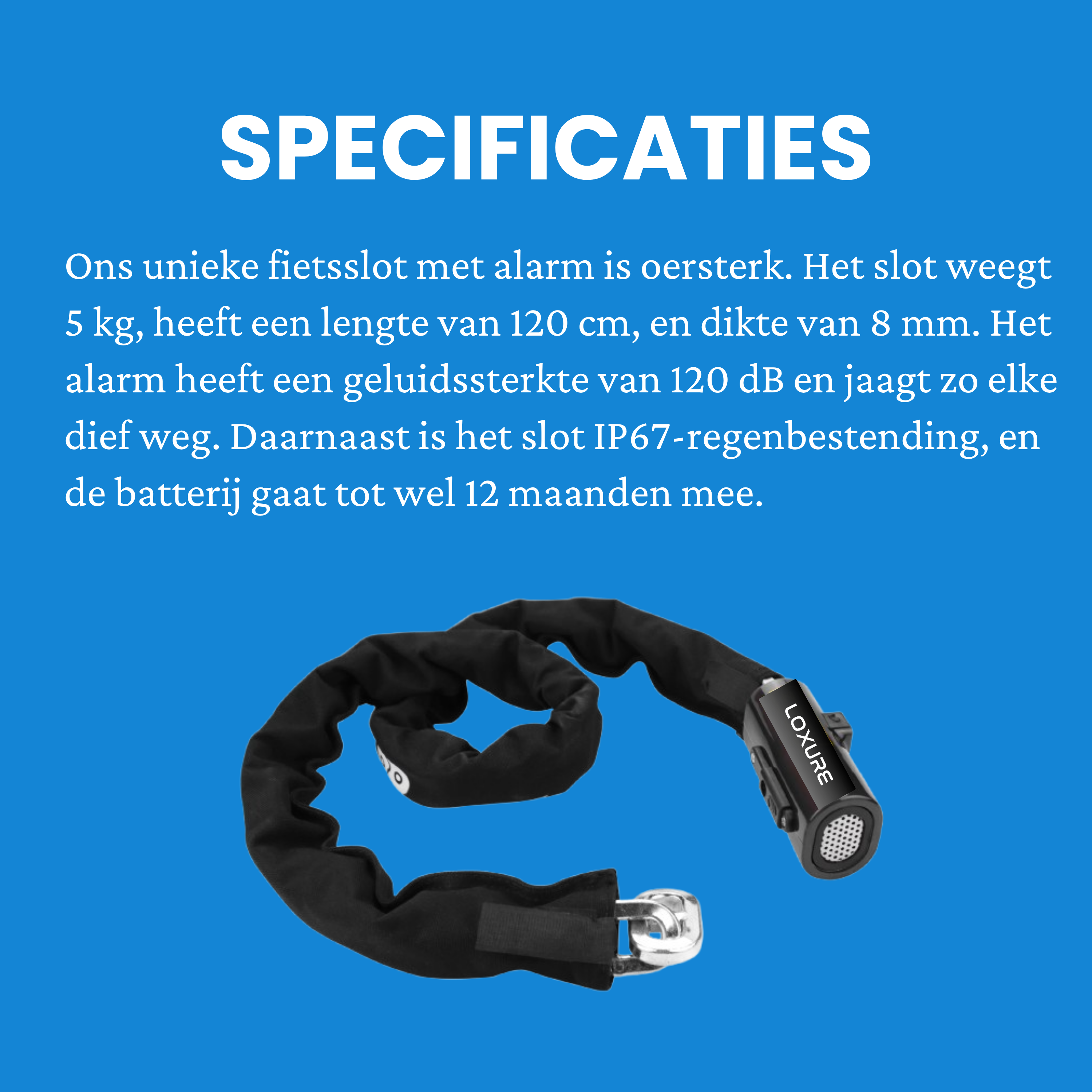 Fietsslot met Alarm (ART3) Loxure